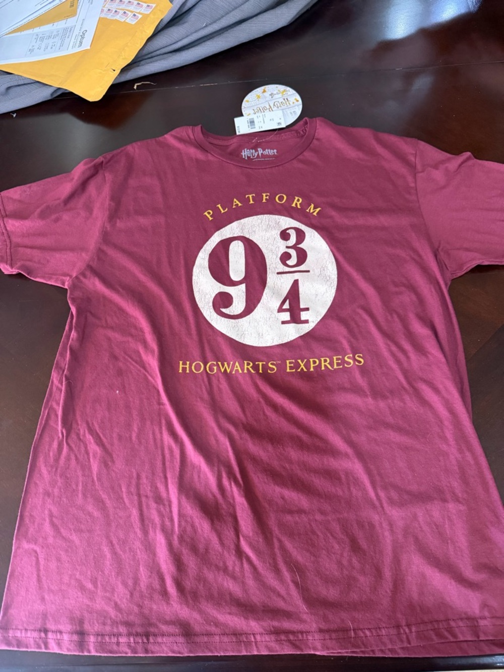 Harry Potter Platform 9 3/4 Burgundy Short Sleeve Tee